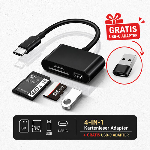 Usb otg adapter - 3-in-1, –